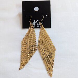 MKM Designs Gold Toned Dangle Earrings
